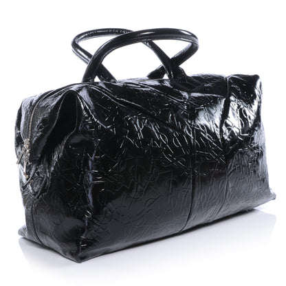 Saint Laurent Embossed Patent Medium Easy Sac Black 3 of 7