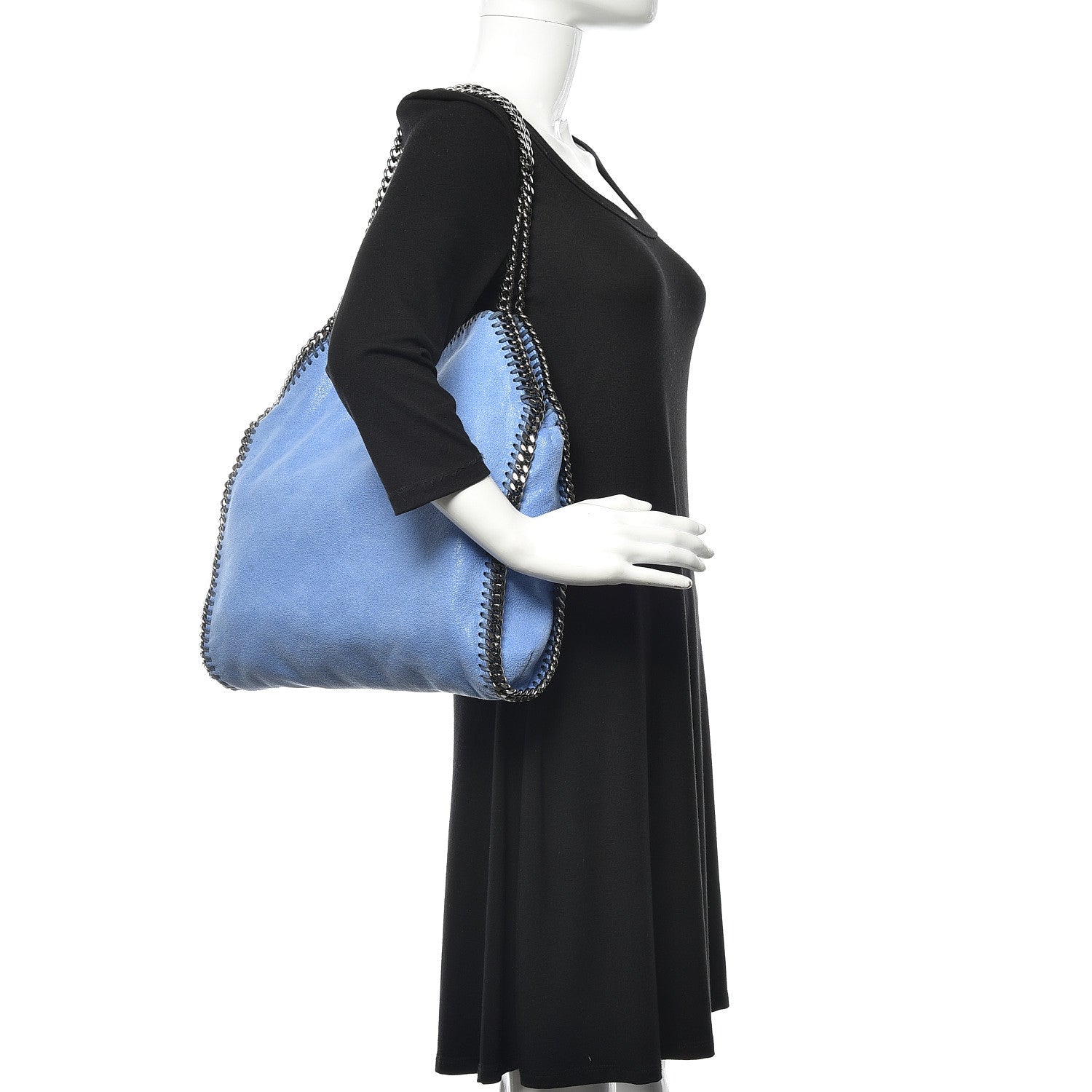 Stella McCartney Shaggy Deer Falabella Small Tote Blue 2 of 9