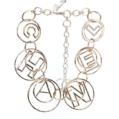 Chanel Metal Hoop Cuba Logo Necklace Gold 2 of 4