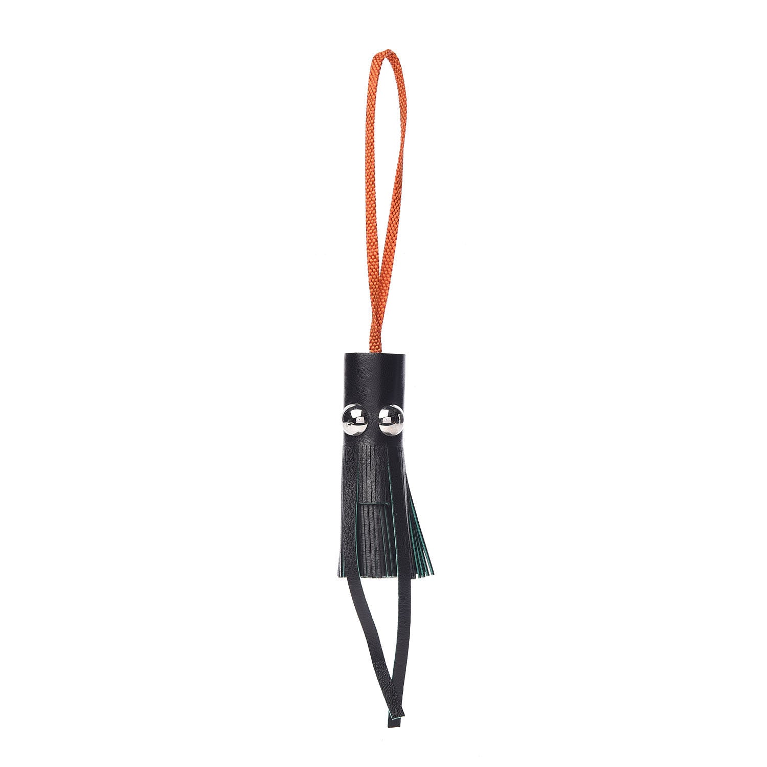 Hermes Lambskin Octopus Pom Pom Bag Charm Black Multicolore 1 of 2