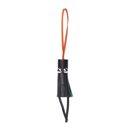 Hermes Lambskin Octopus Pom Pom Bag Charm Black Multicolore 1 of 2