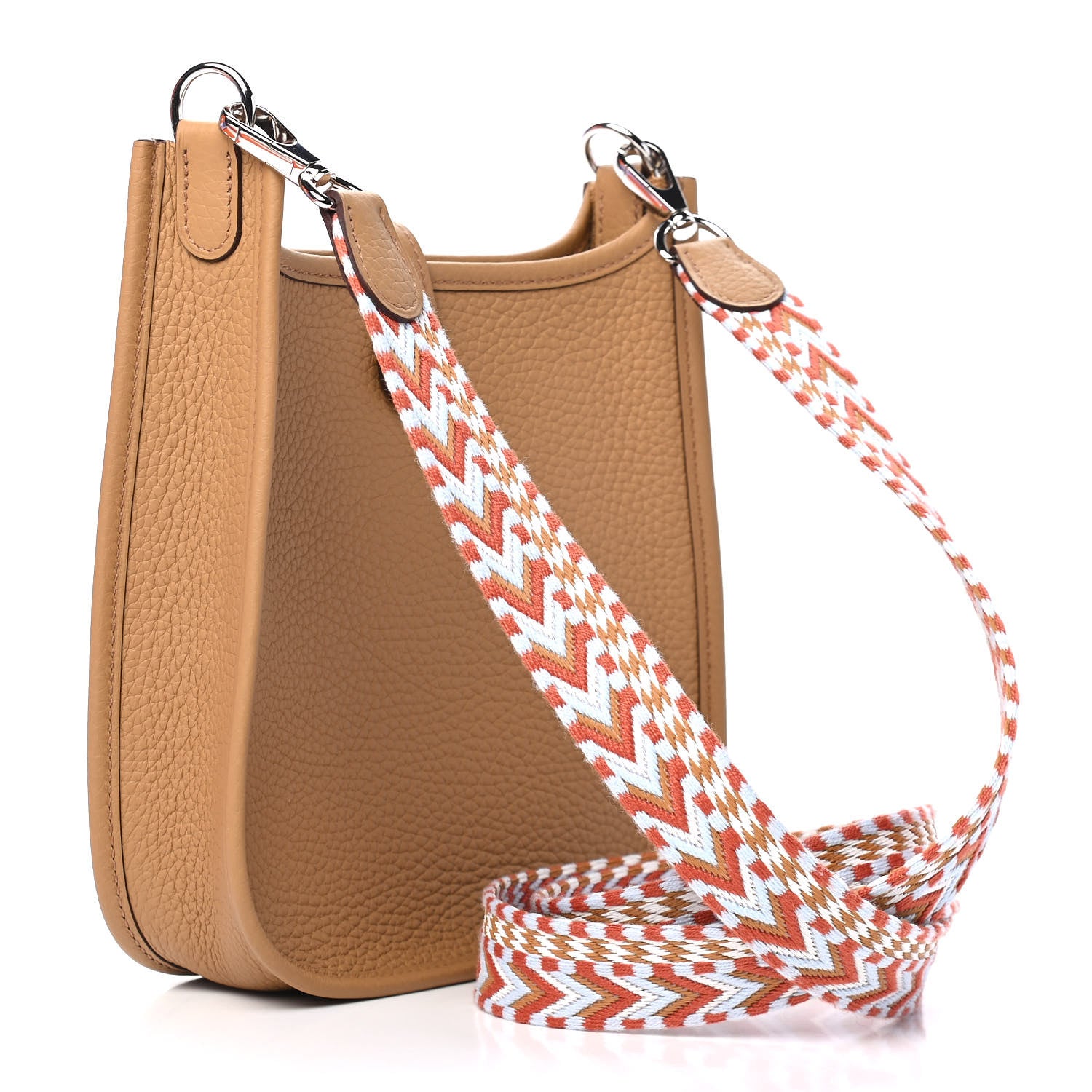 Hermes Taurillon Clemence Allegro Evelyne TPM Biscuit Cornaline White Gold 2 of 8