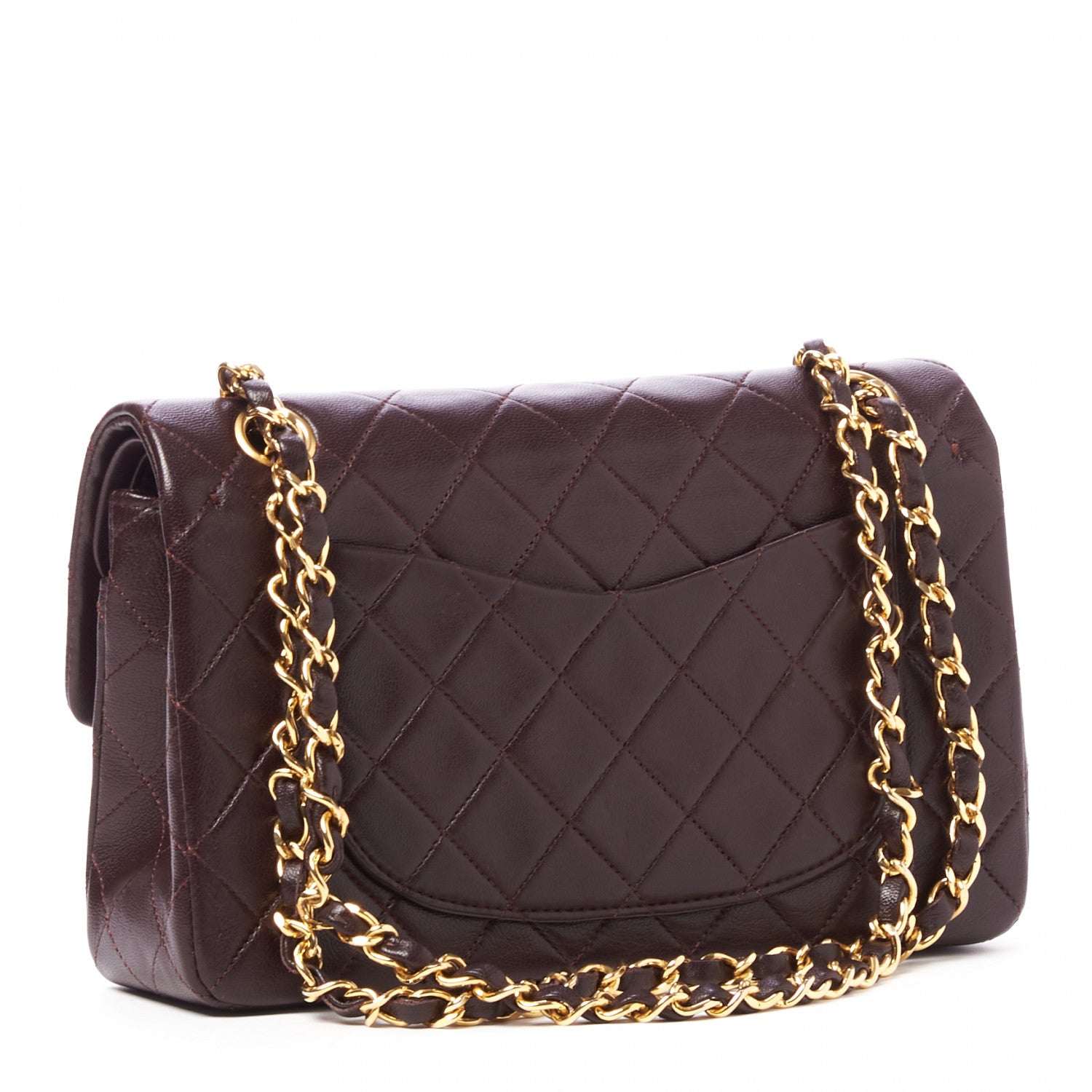 Chanel Lambskin Quilted Small Double Flap Burgundy 2 of 9