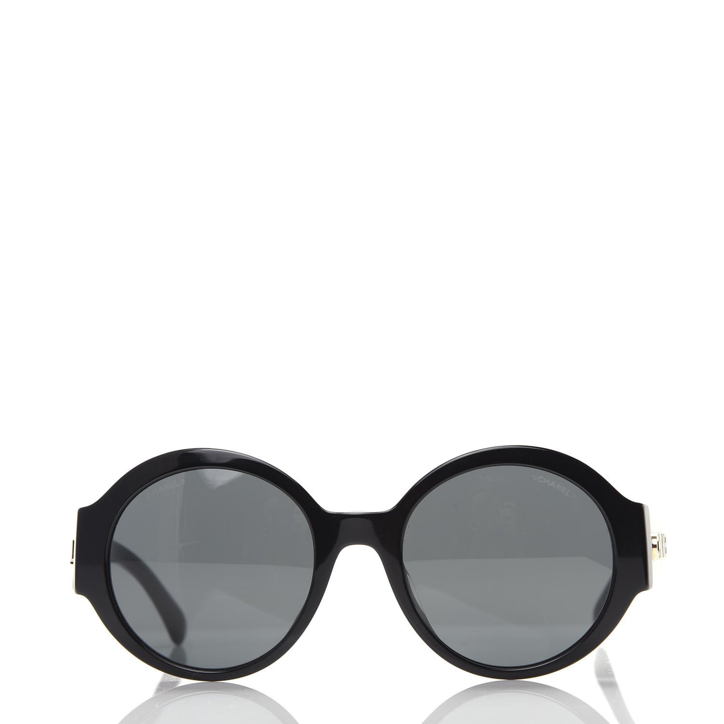 Acetate Polarized Round Sunglasses 5410 Black
