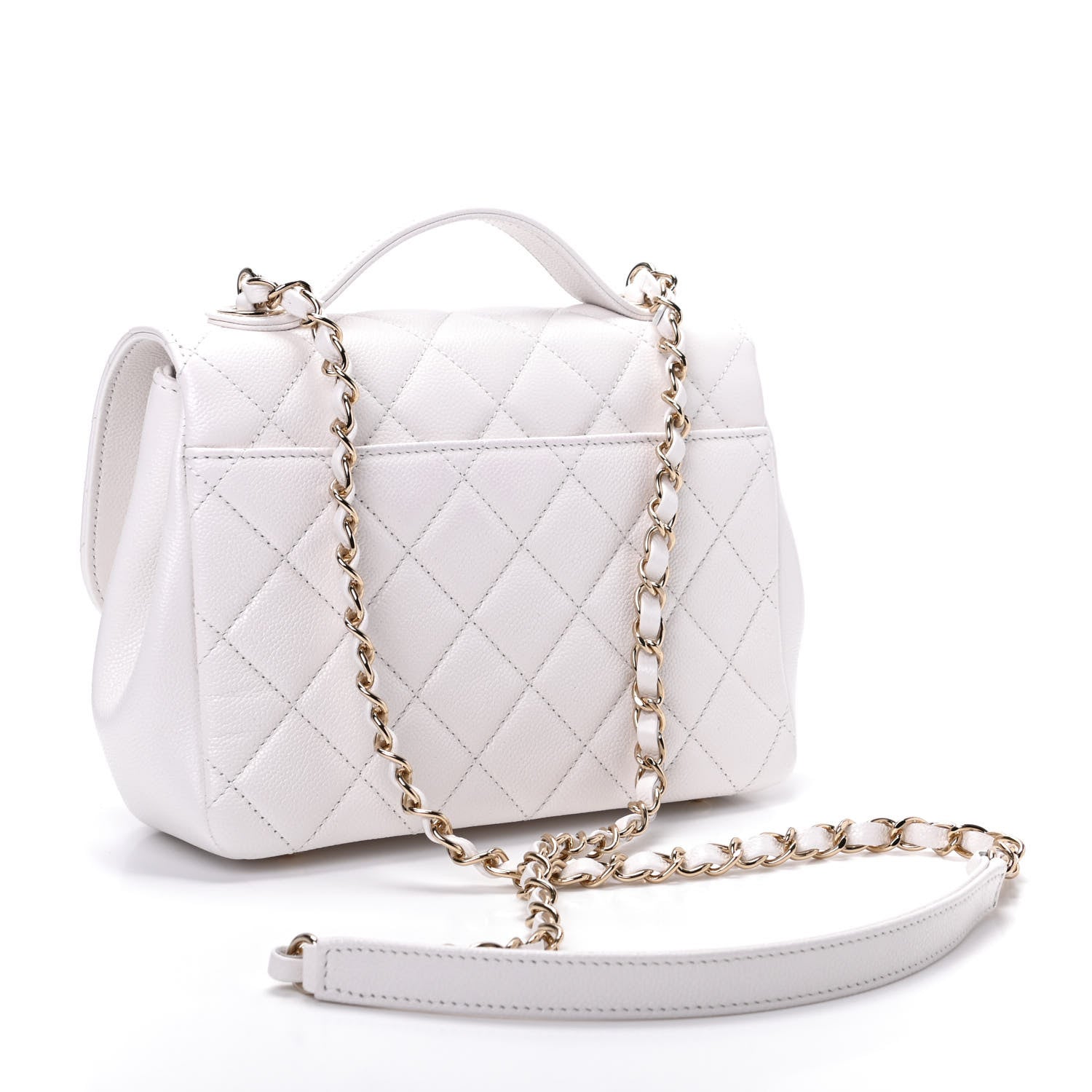 Chanel Caviar Quilted Medium Business Affinity Flap White 3 of 10