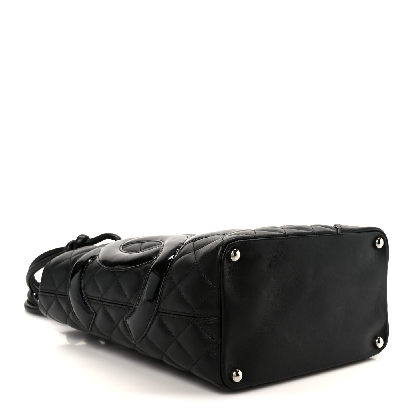 Calfskin Quilted Medium Cambon Tote Black