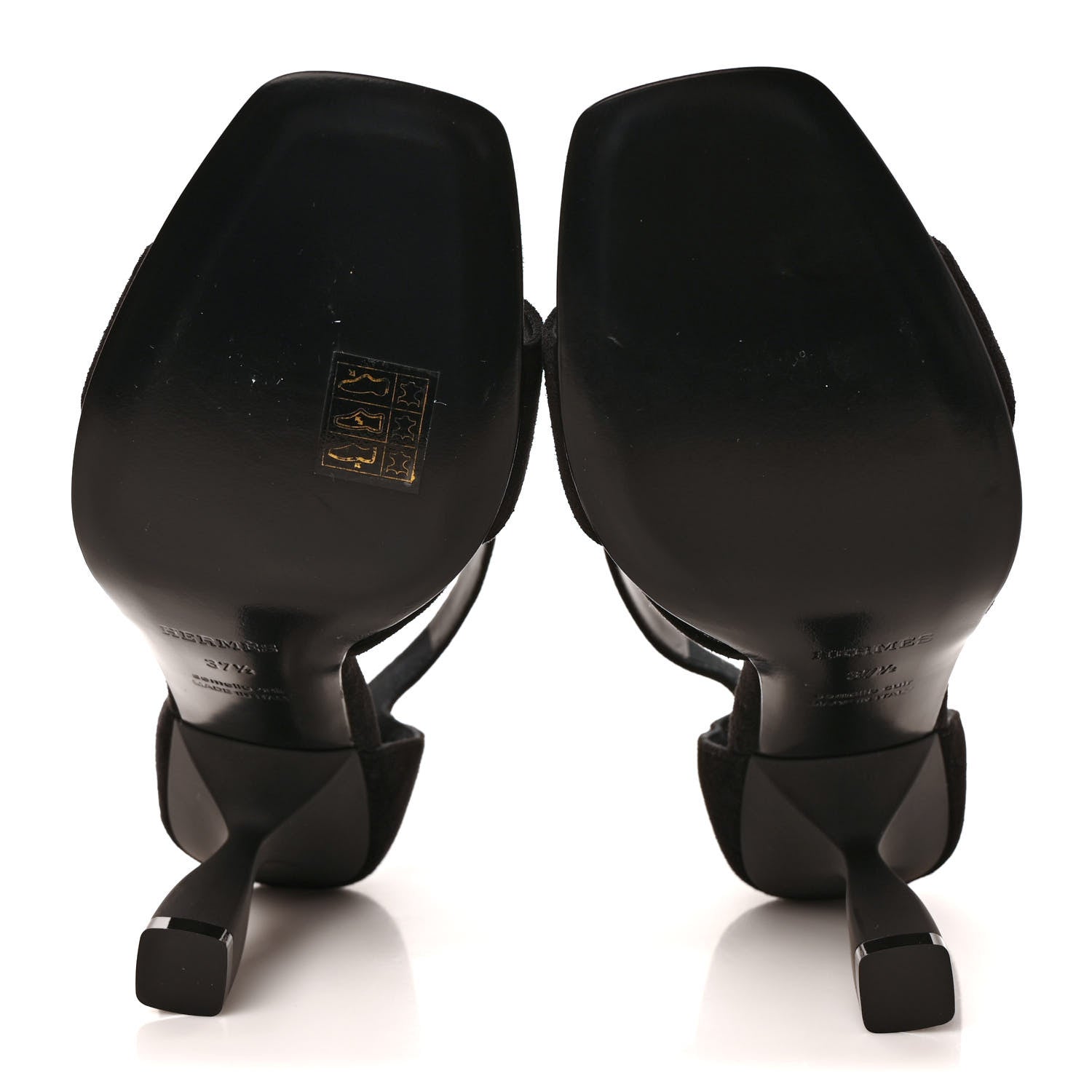 Hermes Suede Goatskin Gemma 95 Sandals 37.5 Black 5 of 5