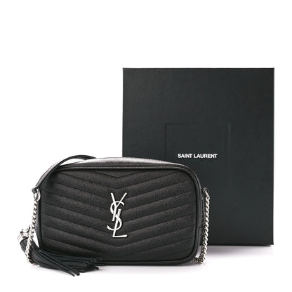 Saint Laurent Grain De Poudre Matelasse Monogram Mini Lou Camera Bag Black 12 of 12
