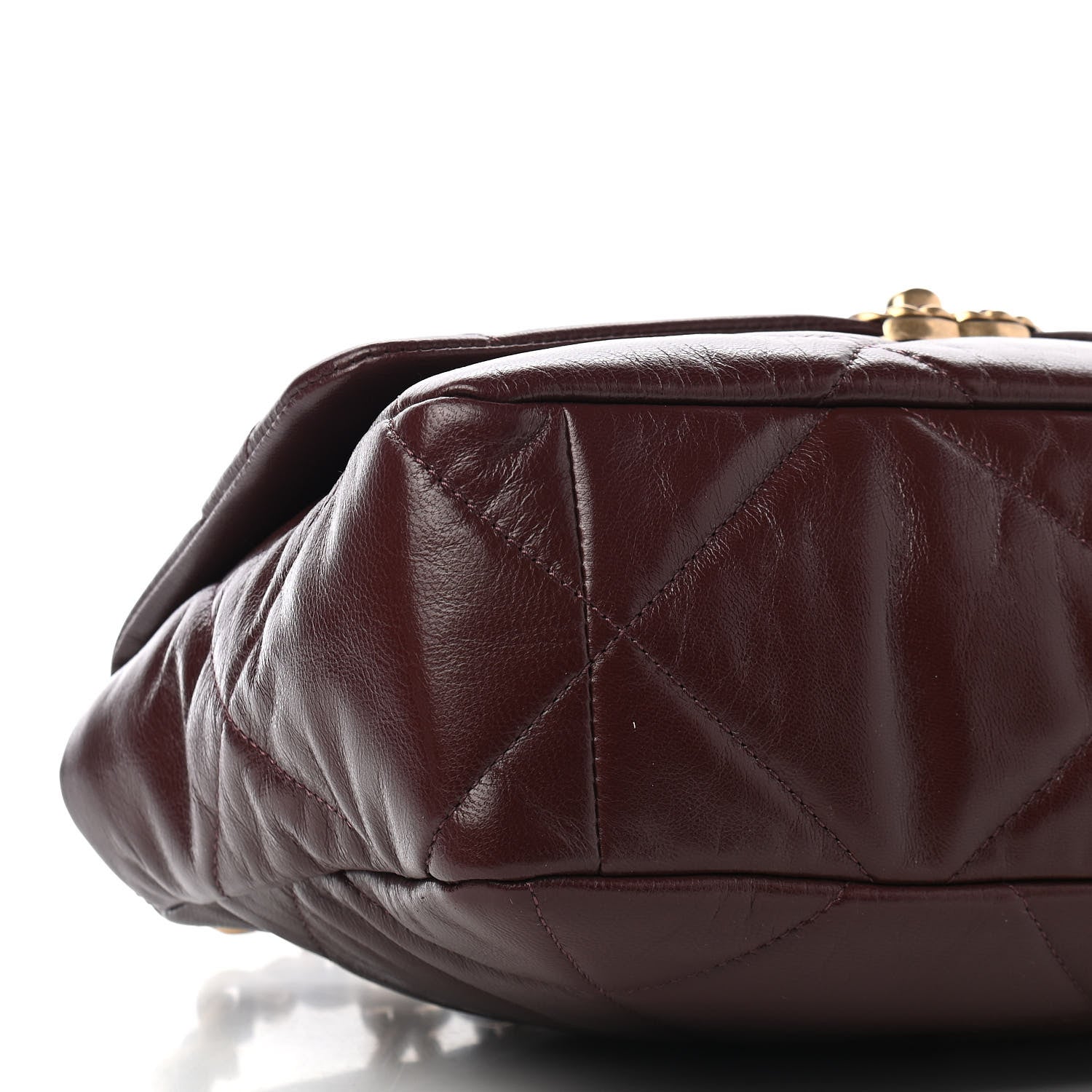 Chanel Shiny Goatskin Quilted Large Chanel 19 Flap Brown 8 of 9