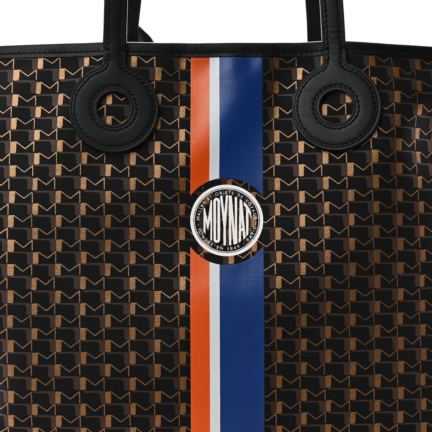 Grained Calfskin Canvas 1920 Oh! Tote Ruban GM Carbon Bronze