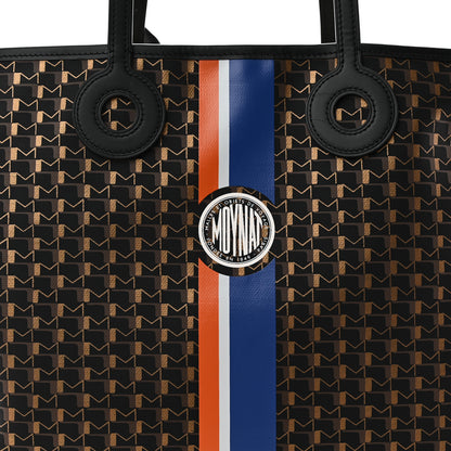 Moynat Grained Calfskin Canvas 1920 Oh! Tote Ruban GM Carbon Bronze 8 of 10