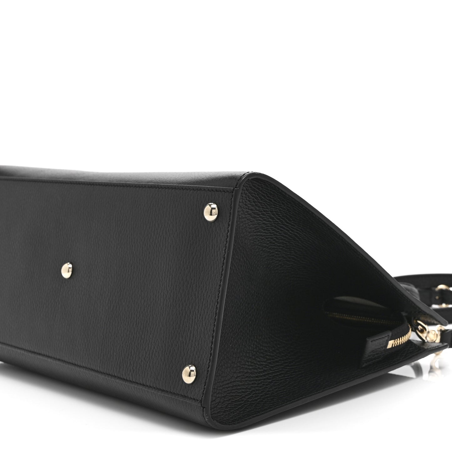 Dollar Calfskin Large Soho Top Handle Satchel Black