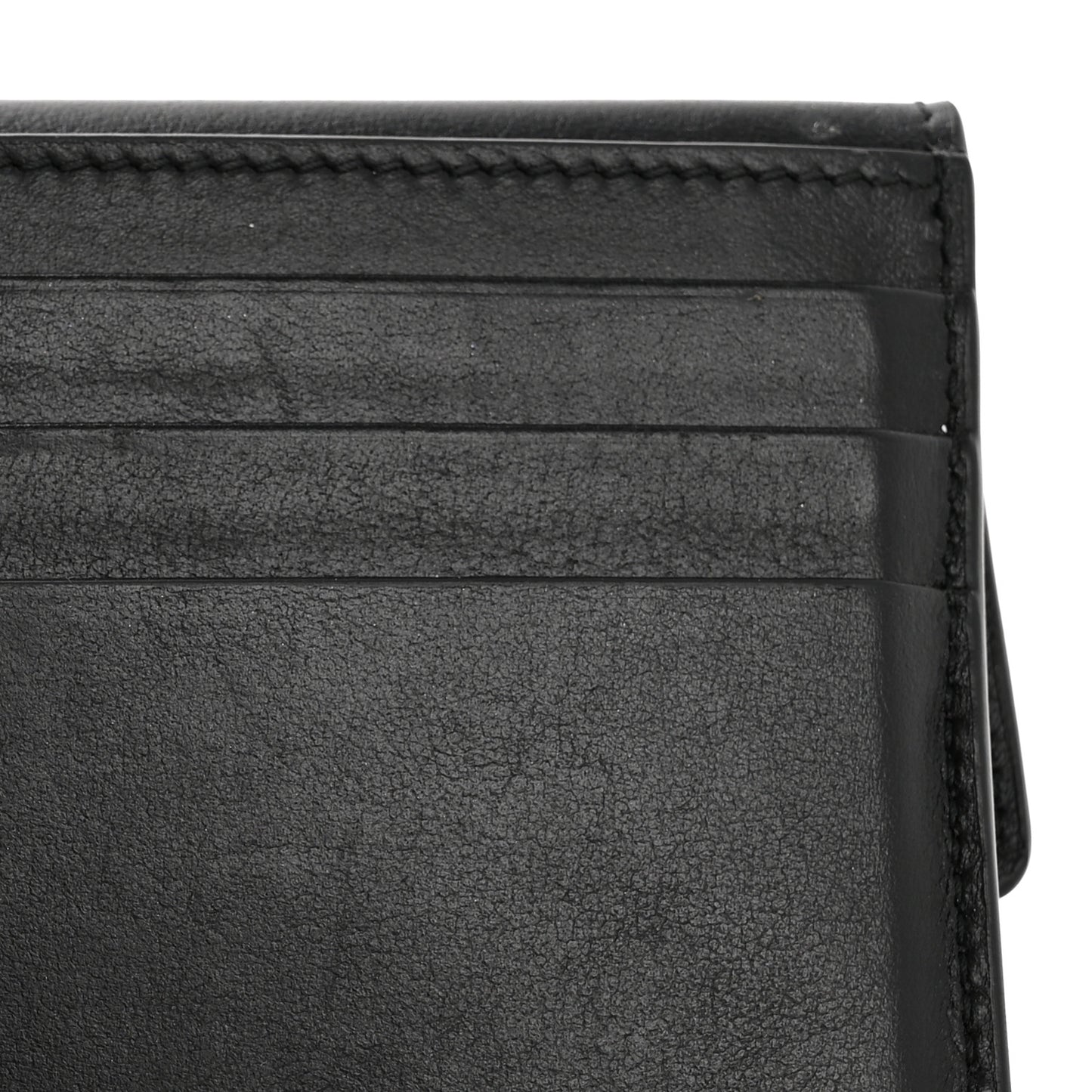 Natural Smooth Calfskin Rodeo Flap Wallet Black