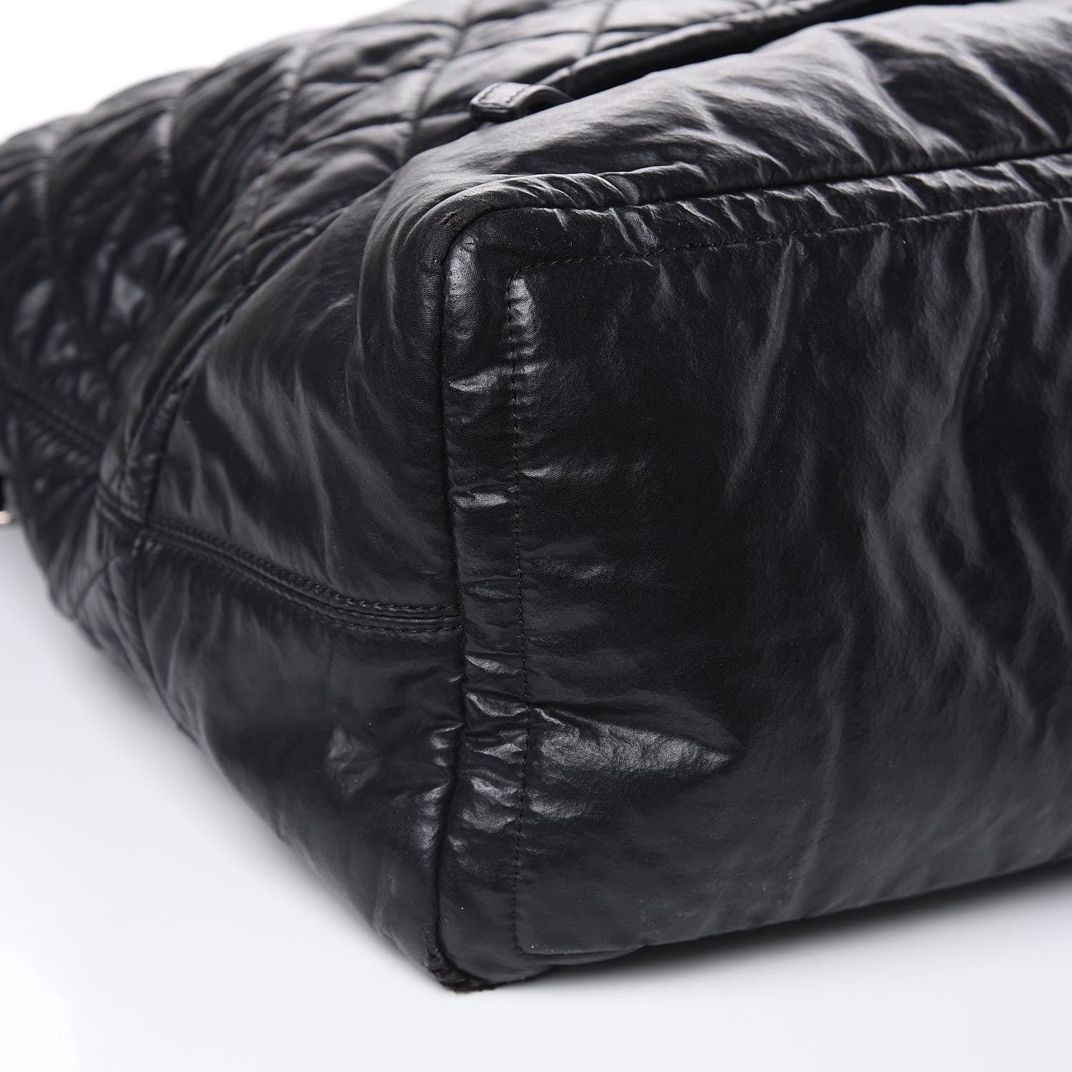 Chanel Coated Canvas Quilted Large Garment Travel Bag Black 9 of 16