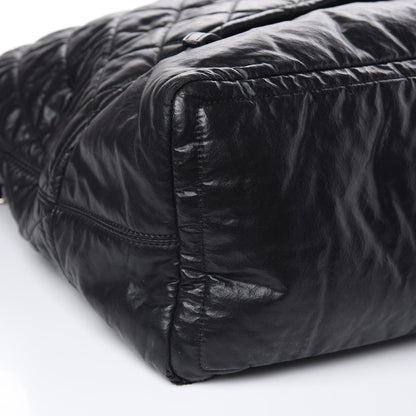 Chanel Coated Canvas Quilted Large Garment Travel Bag Black 9 of 16