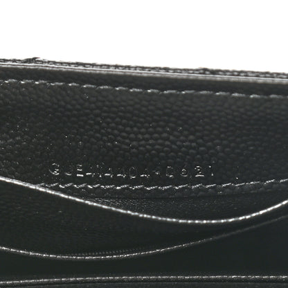 Saint Laurent Grain De Poudre Matelasse Chevron Small Monogram Envelope Wallet Black 7 of 7