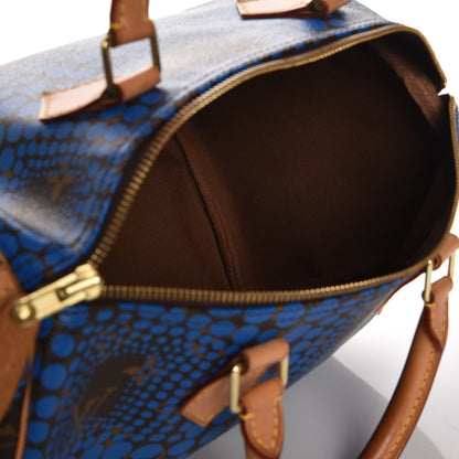 Louis Vuitton Monogram Kusama Town Speedy 30 Blue 5 of 9