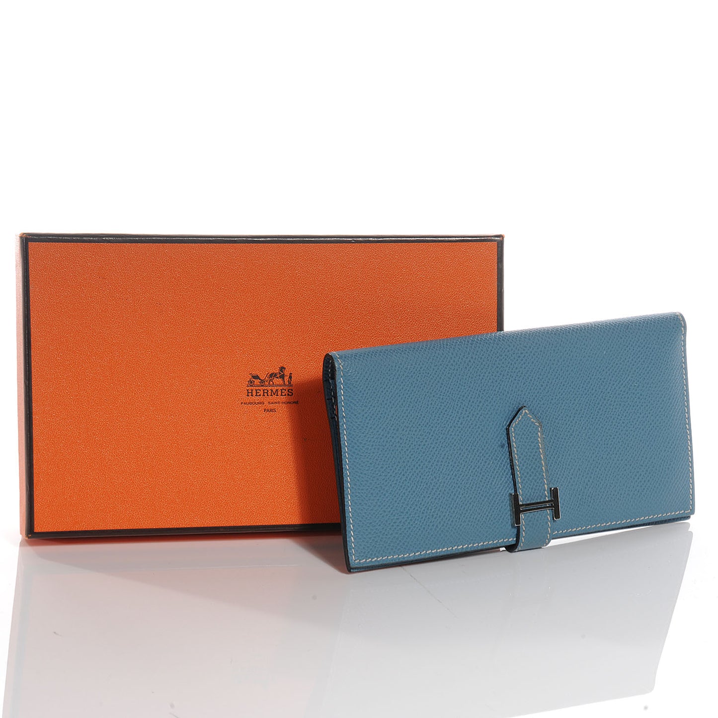 Epsom Leather Bearn Wallet Blue Jean