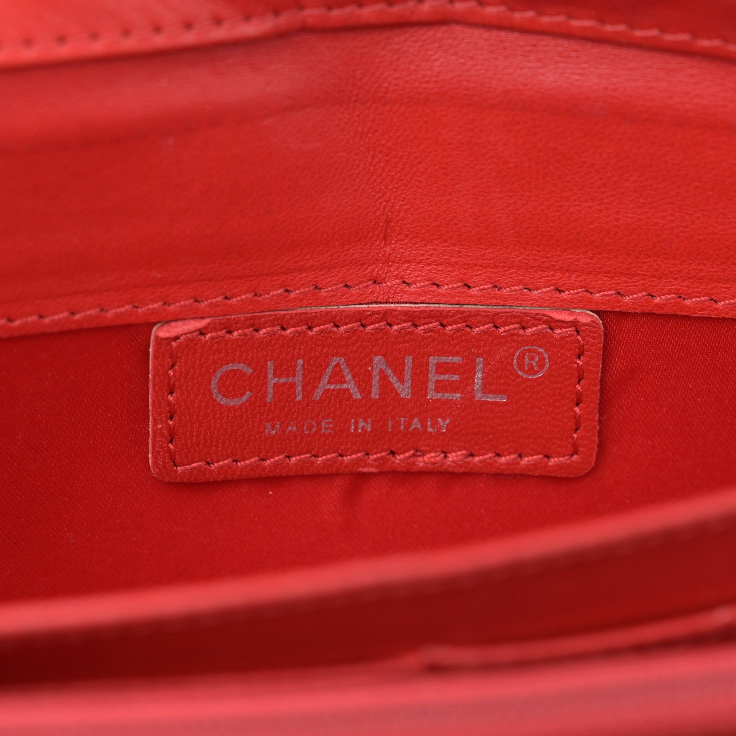 Lambskin Quilted Chain Clutch Flap Red