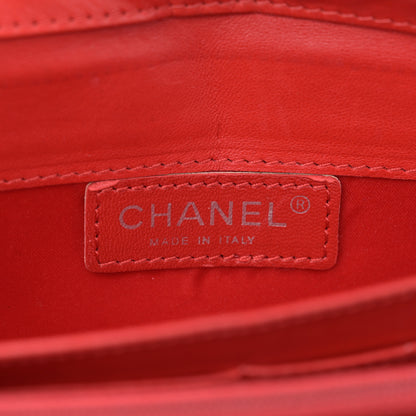 Chanel Lambskin Quilted Chain Clutch Flap Red 6 of 14