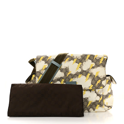 Gucci GG Plus Monogram Lightning Bolt Messenger Diaper Bag Beige 2 of 12