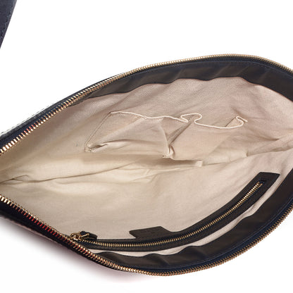 Gucci Monogram Vintage Web Medium Half Moon Hobo Navy 5 of 10