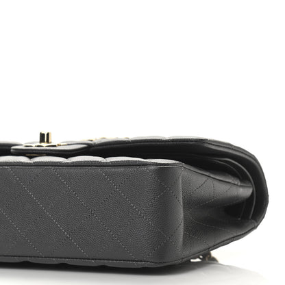 Chanel Caviar Quilted Medium Double Flap Dark Grey 10 of 10