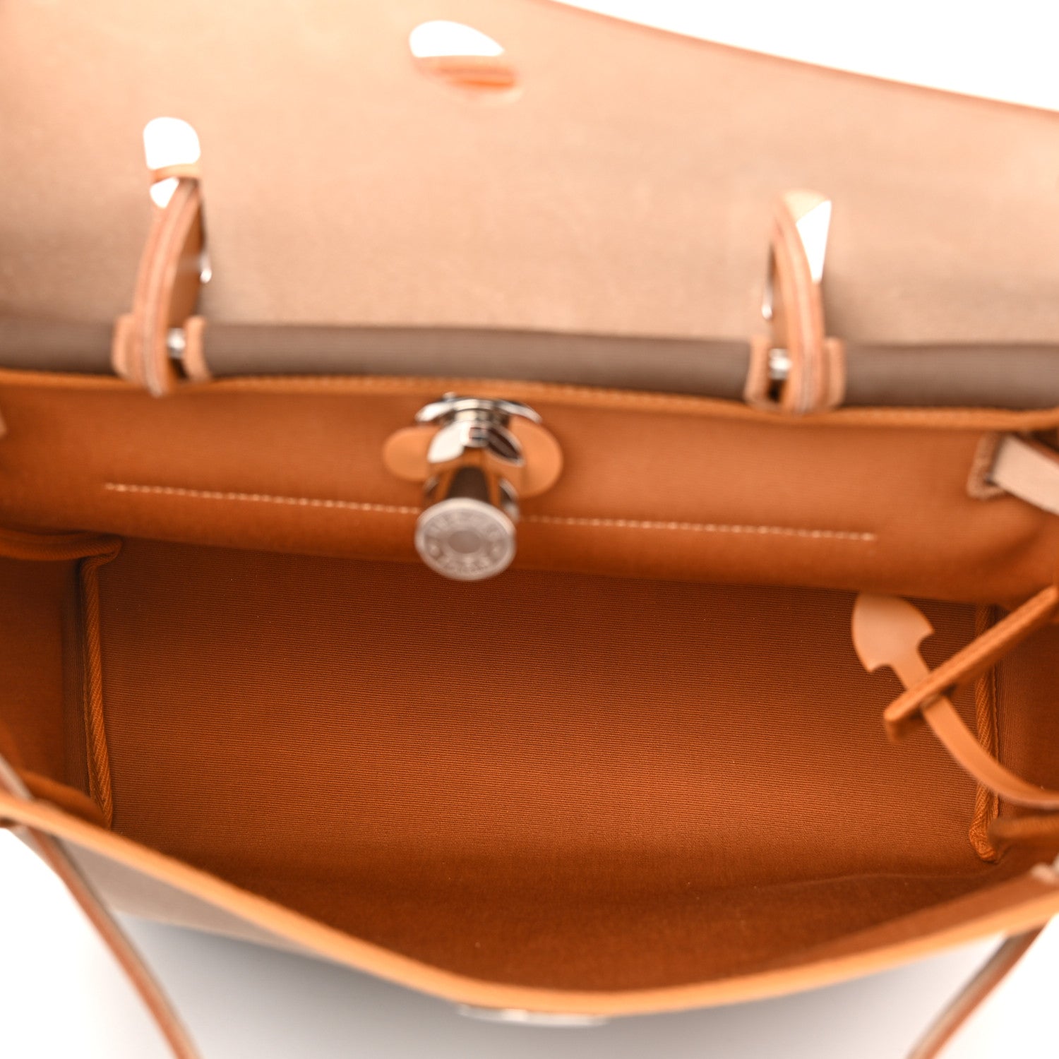 Hermes Military Toile Vache Hunter Herbag Zip Retourne 31 PM Etoupe Dune 6 of 12