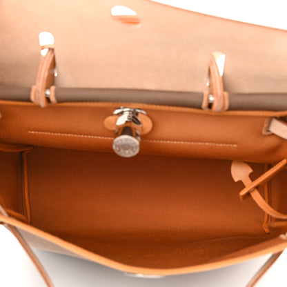 Hermes Military Toile Vache Hunter Herbag Zip Retourne 31 PM Etoupe Dune 6 of 12