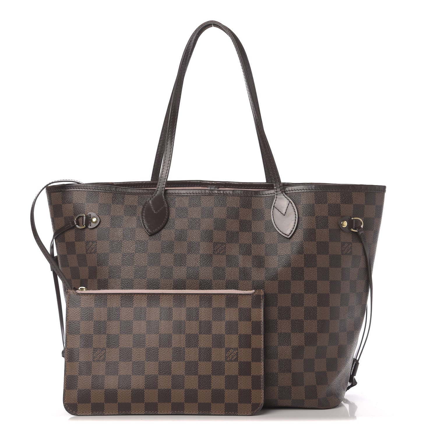 Louis Vuitton Damier Ebene Neo Neverfull MM Rose Ballerine 1 of 20