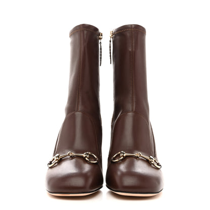 Gucci Nappa Horsebit Ankle Boots 38.5 New Chocolate 3 of 8