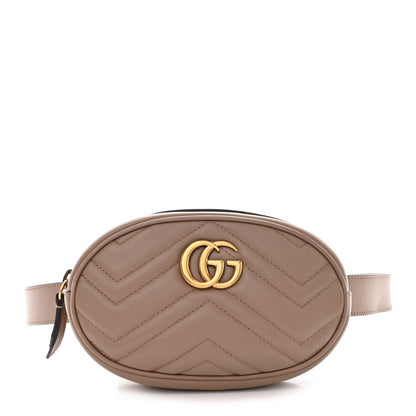 Gucci Calfskin Matelasse GG Marmont Belt Bag 95 38 Porcelain Rose 1 of 13
