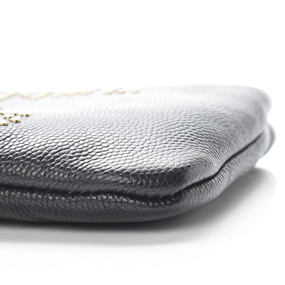 Chanel Caviar Studded Deauville Cosmetic Pouch Black 9 of 10