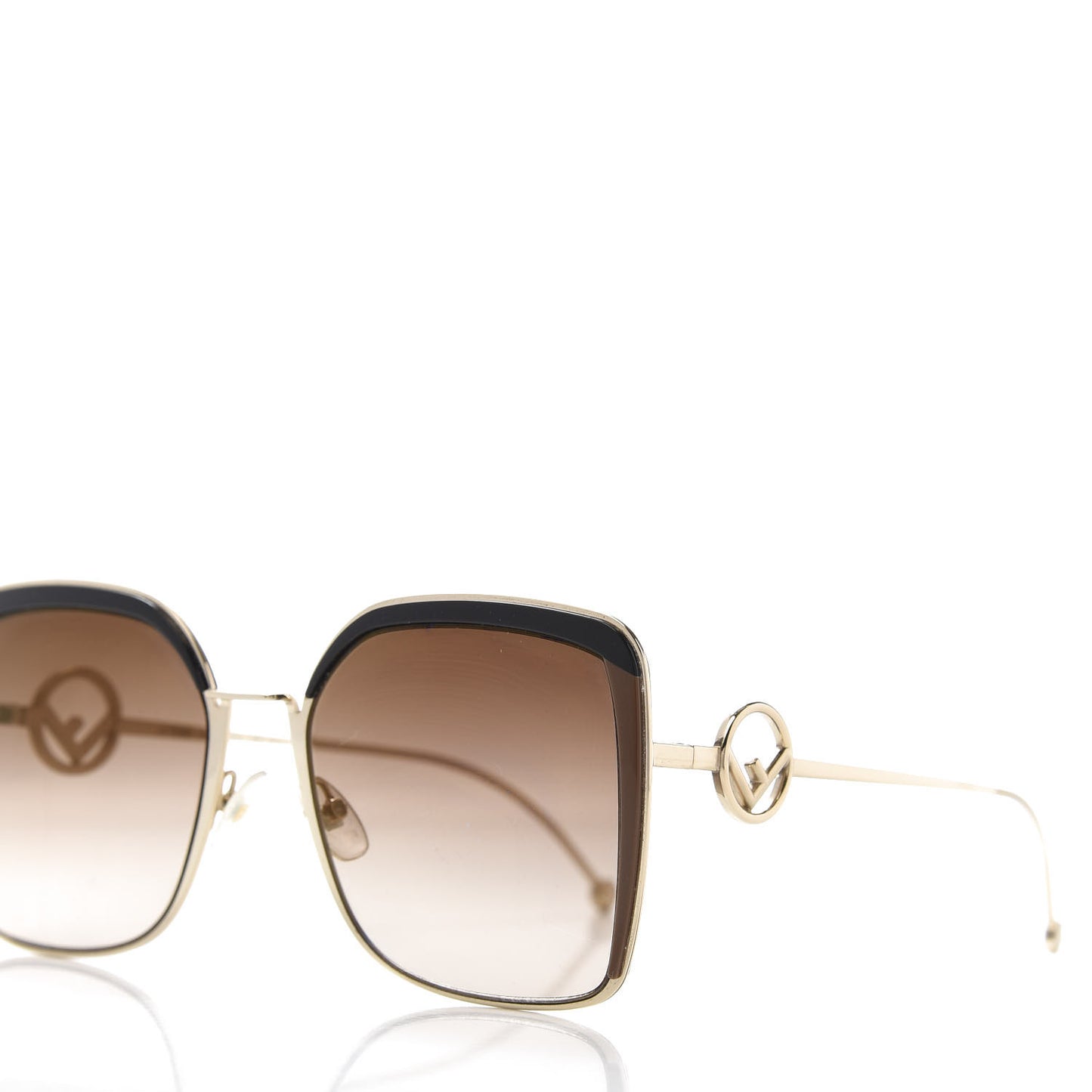Metal Acetate F is Fendi Square Sunglasses FF 0294/S Gold