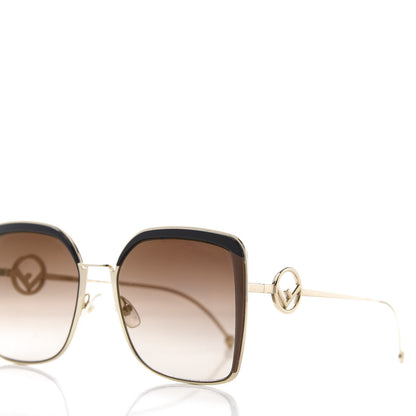 Fendi Metal Acetate F is Fendi Square Sunglasses FF 0294/S Gold 7 of 8