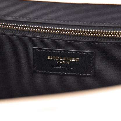 Saint Laurent Grain De Poudre Matelasse Chevron Large Monogram Satchel Nude Powder 5 of 9