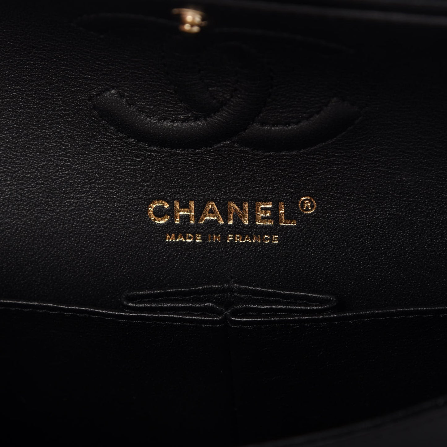 Lambskin Chevron Quilted Small Double Flap Black