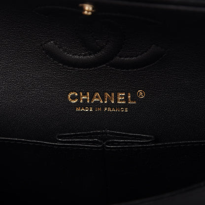 Chanel Lambskin Chevron Quilted Small Double Flap Black 8 of 11