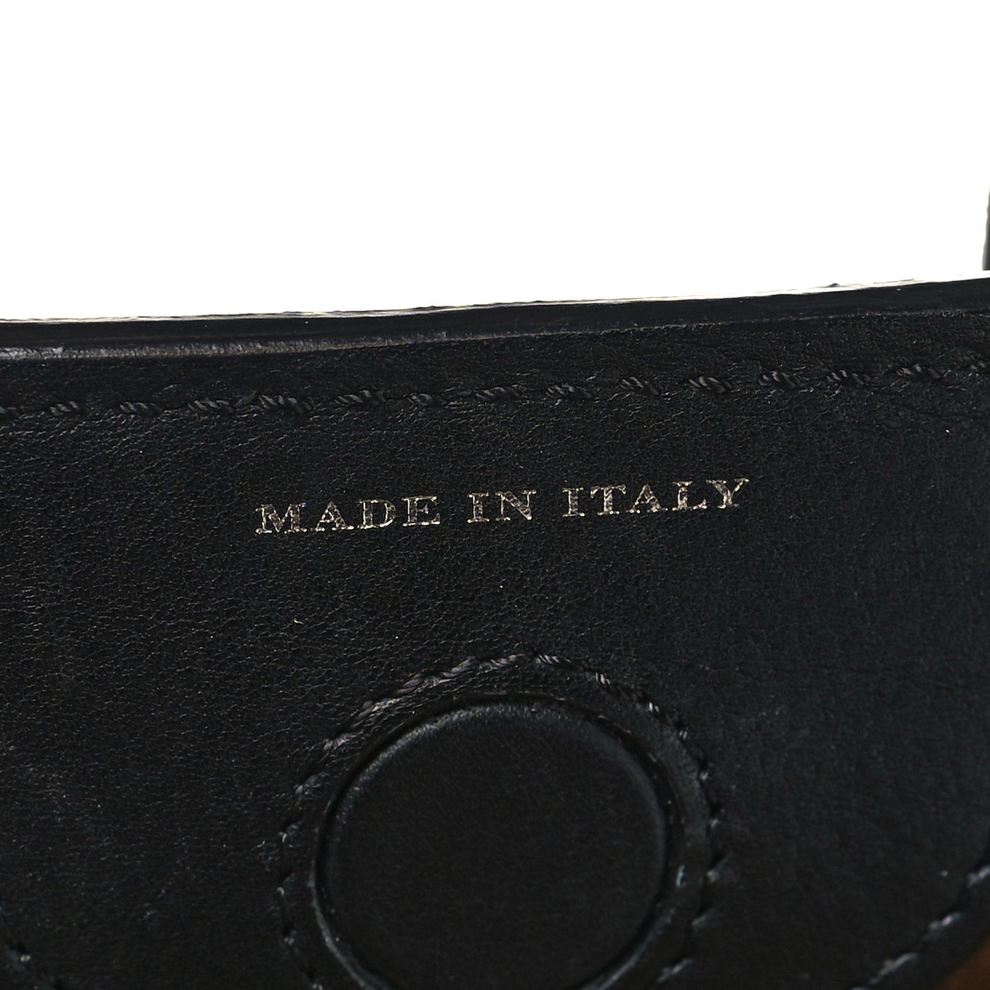 Smooth Calfskin Small Grommet Embossed Crest Bag Black