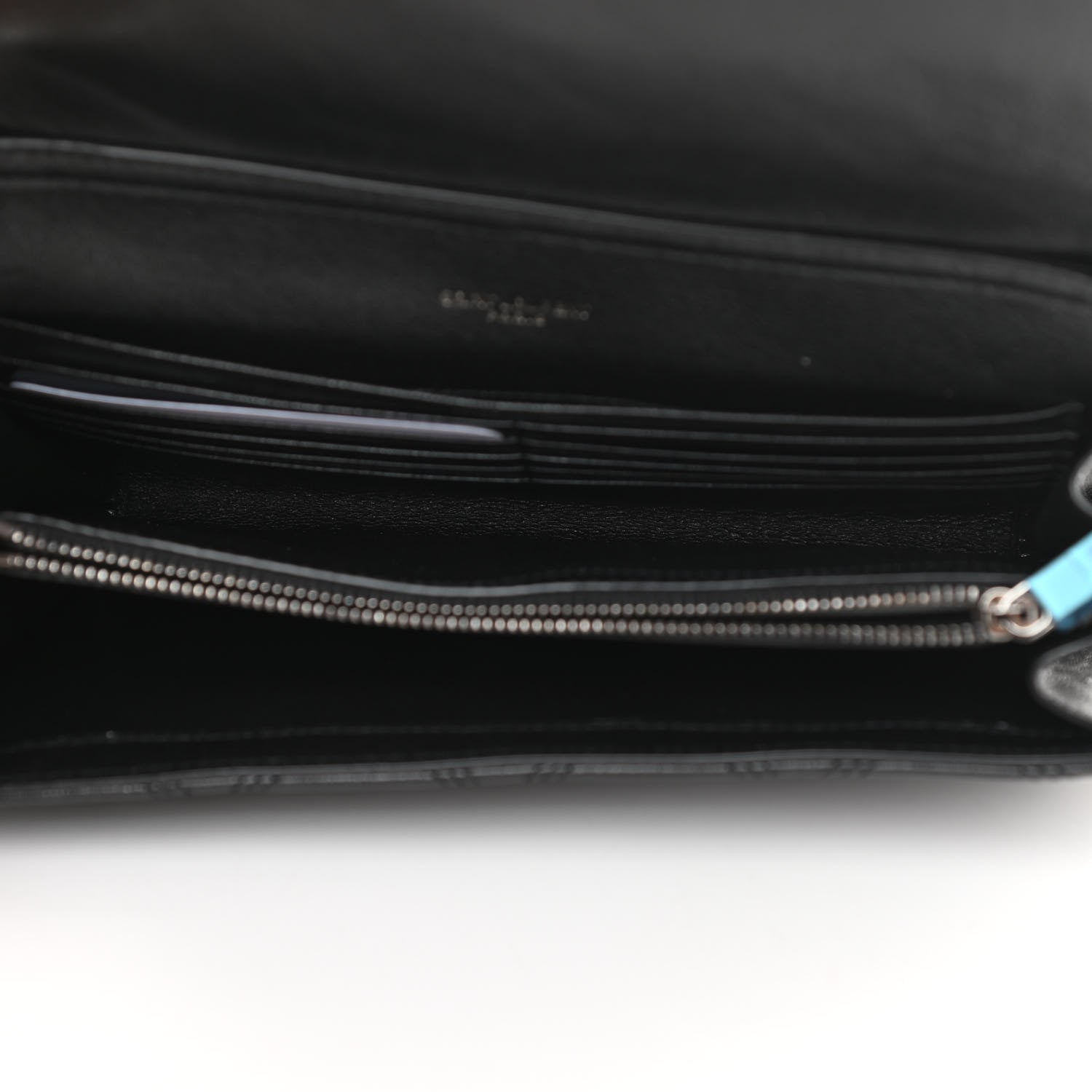 Saint Laurent Lambskin Diamond Quilted Becky Chain Wallet Black 5 of 11