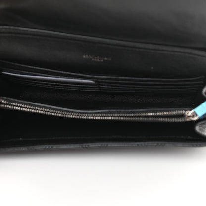 Saint Laurent Lambskin Diamond Quilted Becky Chain Wallet Black 5 of 11