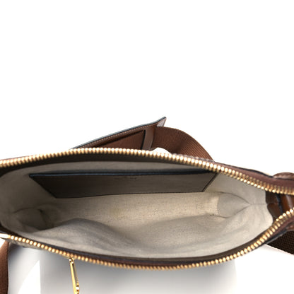 Gucci GG Supreme Monogram Azalea Calfskin Retro Interlocking G Flat Messenger Bag Beige Ebony Brown Sugar 4 of 8