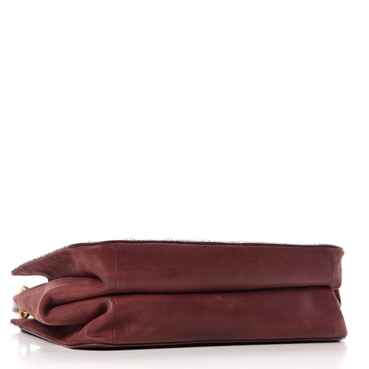 Chanel Glazed Iridescent Calfskin Quilted Tote Burgundy 5 of 11