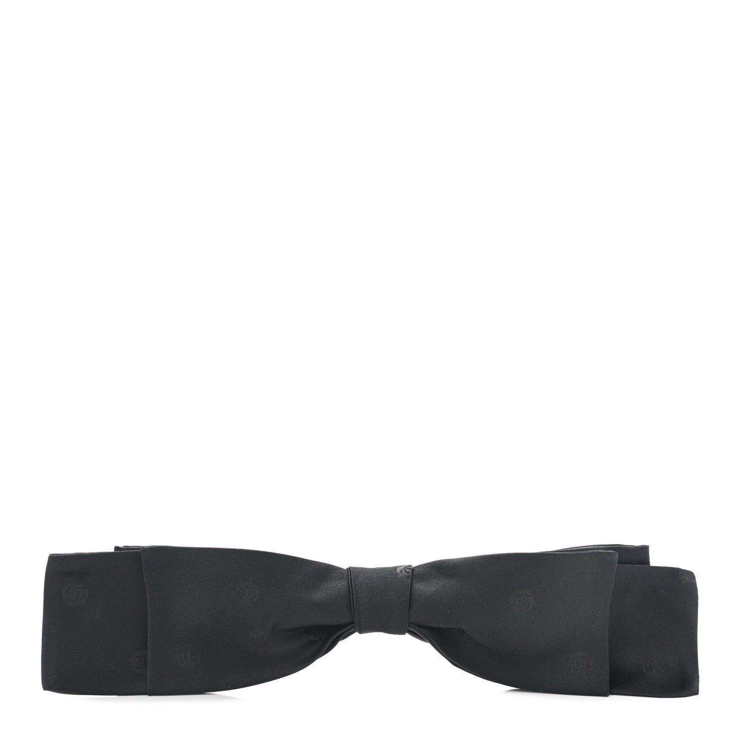 Chanel Satin CC Hair Clip Bow Black 1 of 4