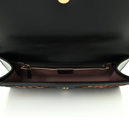 Gucci Calf Hair Jaguar Printed Small Lady Buckle Clutch Black 4 of 4