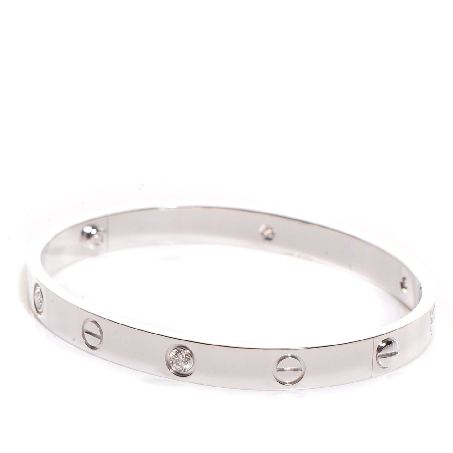 18K White Gold 4 Diamond LOVE Bracelet 17