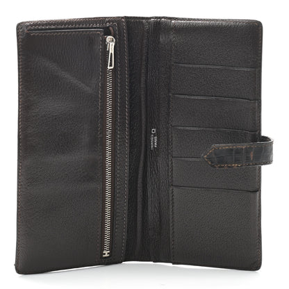 Hermes Matte Alligator Bearn Wallet Chocolate 3 of 6