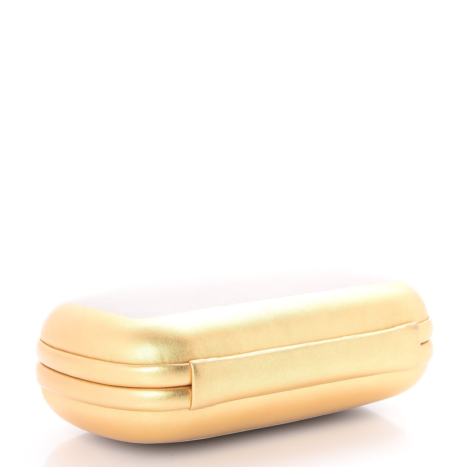 Bottega Veneta Gilded Waxed Leather Knot Clutch Gold White 4 of 6