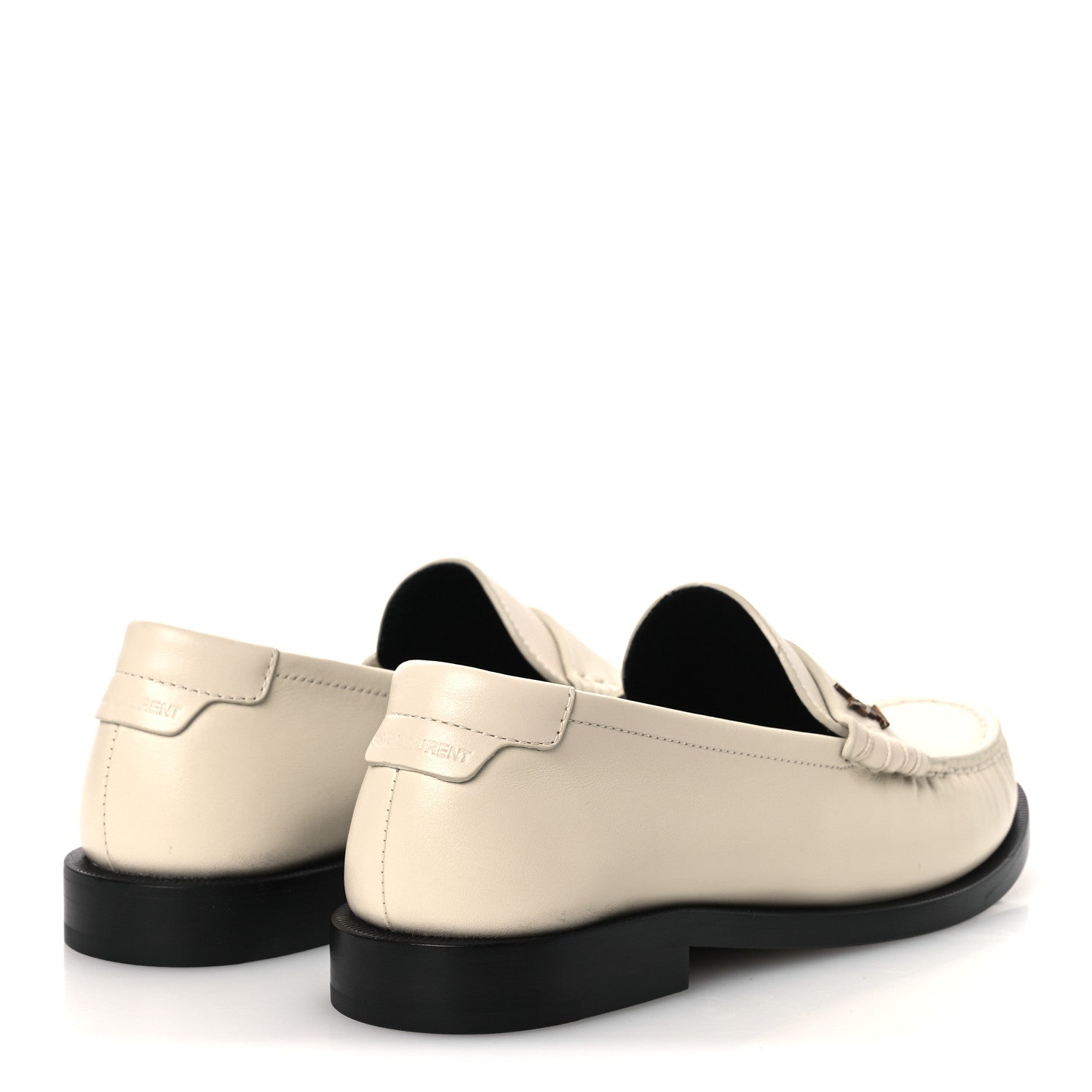 Saint Laurent Calfskin Penny Loafers 36 Pearl 5 of 13