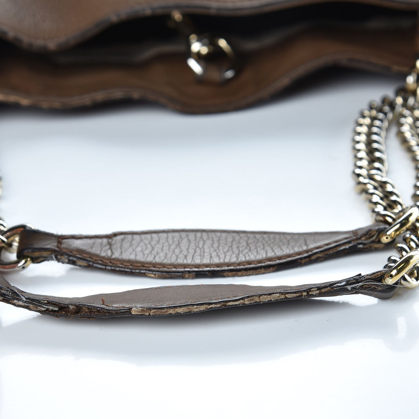 Pebbled Calfskin Medium Soho Chain Shoulder Bag Maple Brown